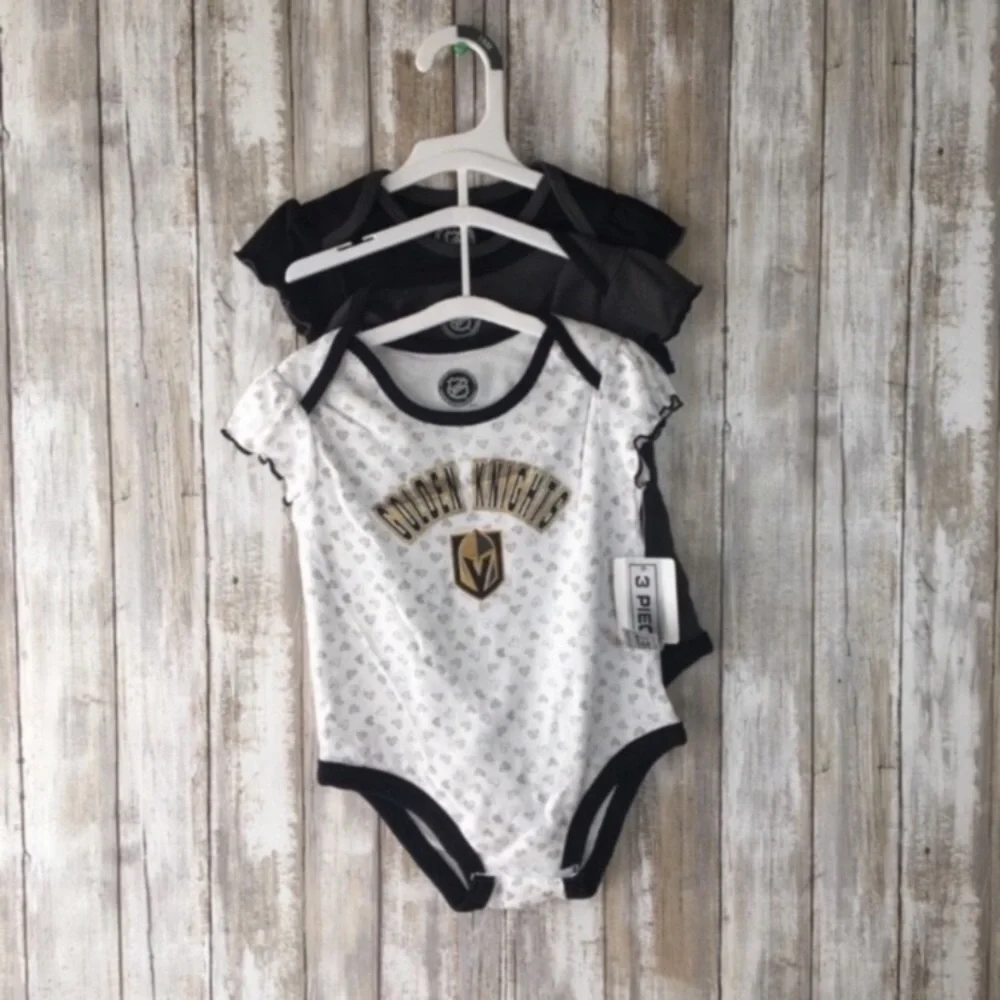 NHL Vegas Golden Knights Baby 3 Piece Onesie Set 18M NWT Hockey Outfit
